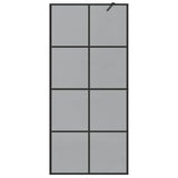 Walk-in Shower Wall Black 90 x 195 cm Tempered Glass 42022048
