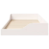 Bed Frame White 75 x 190 cm Solid Pine Wood 873398