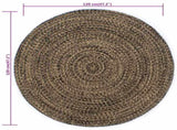 Handmade Rug Jute Black and Natural 120 cm 133726