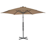Garden Parasol with Steel Pole 300 cm Taupe 44888