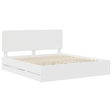 Bed Frame with Drawer White 180 x 200 cm Engineer Wood 3412567