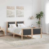 Bed Frame with Headboard Dark Grey 120 x 200 cm Fabric 878330