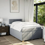 Box Spring Bed with Mattress Light Grey 120x200 cm Fabric 3285855