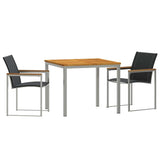 Garden Dining Set 3 pcs Solid Acacia Wood and Stainless Steel 3334813