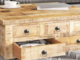 Coffee Table Rough Mango Wood 70x70x40 cm 243979
