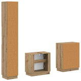 3 Piece Bathroom Cabinet Set HOORN Artisan Oak Engineered Wood 3417476