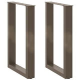 Dining Table Legs U-Shaped 2 pcs Natural Steel 50x cm Steel 4013179