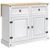 Kitchen Island Set Corona 3 pcs White and Honey Wax Solid-Pine 3425399
