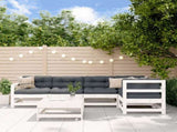Garden Lounge Set White Solid pine wood Large Modular 3186467
