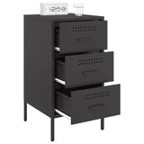 Bedside Cabinets 2 pcs Black 36x39x68 cm Steel 843079