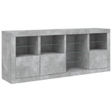 Sideboard with LED Lights Concrete Grey 164x37x67 cm 3209054