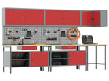 Work Cabinet Set with Drawer with Shelf 10 pcs Red and Grey 3321519