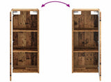 Bathroom Furniture Set 4 pcs Old Wood Engineered Wood and Glass 3407437