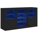 Sideboard with LED Lights Black 123x37x67 cm 3209080