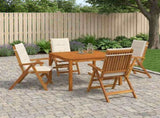 5-Piece Garden Dining Set 5 pcs Natural Solid Acacia Wood 3434614