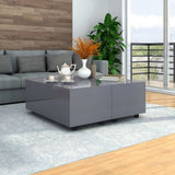 Coffee Table High Gloss Grey 100x100x35 cm 283726