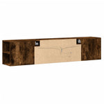 TV Wall Cabinet with LED Smoked Oak 180x31x39.5 cm 3307958