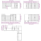 11 Piece Kitchen Cabinet Set "Lucca" White Engineered Wood 3314951