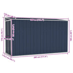 Wall-mounted Garden Shed Anthracite 118x288x178 cm Steel 316227