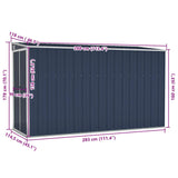 Wall-mounted Garden Shed Anthracite 118x288x178 cm Steel 316227