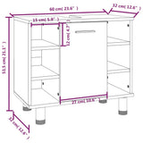 3 Piece Bathroom Cabinet Set Grey Sonoma Engineered Wood 3187610
