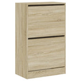 Shoe Cabinet Sonoma Oak 60x34x96.5 cm Engineered Wood 839947
