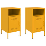 ZNTS Bedside Cabinets 2 pcs Mustard Yellow 36x39x68 cm Steel 843073