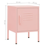 Nightstands 2 pcs Pink 35x35x51 cm Steel 3095209