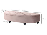 Semi-Circle Ottoman Storage Bench, Bed End Bench, Tufted Upholstered Window Seat Footrest Stool with T3398P344709