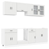 8 Piece Kitchen Cabinet Set Porto White Engineered Wood 3314841