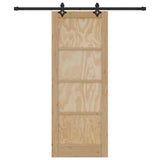 Sliding Door Manual Natural and black 78 x 202 cm 3333498