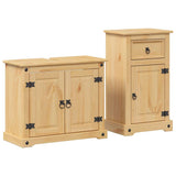 2 Piece Bathroom Furniture Set Corona Solid Wood Pine 3334632