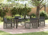 Garden Dining Set 5 pcs Grey Poly Rattan 3380627