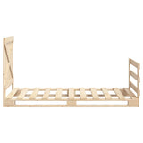 Bed Frame natural pine Solid pinewood Single Bed Frame 3281575