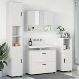 Bathroom Furniture Set 4 pcs White Engineered Wood and Metal 3393043