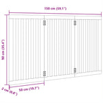 Dog Gate Foldable 3 Panels 150 cm Poplar Wood 352238