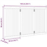 Dog Gate Foldable 3 Panels 150 cm Poplar Wood 352238