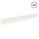 Lawn Edging 10 pcs 103 x 15 cm metal White 8008242