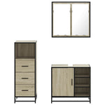 ZNTS 3 Piece Bathroom Furniture Set Sonoma Oak Engineered Wood 3301026