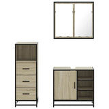3 Piece Bathroom Furniture Set Sonoma Oak Engineered Wood 3301026