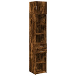 Slim Storage Cabinet Smoked Oak 40x42.5x225 cm Engineered Wood 3281284