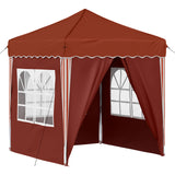 Pop-up Party Tent 195 x 195 x 245 cm Terracotta Oxford Fabric 42019743