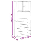 Highboard ALTA White 77x35x165 cm Solid Wood Pine 3187780
