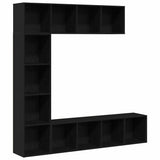 Bookshelf 3 pcs Black Oak 36 x 30 x 143 cm Engineered Wood 3333046