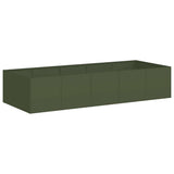 ZNTS Planter Olive Green 200x80x40 cm Steel 860755