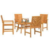 Garden Lounge Set 5 pcs Brown Solid Acacia Wood 3154130