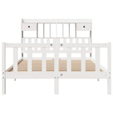 Bookcase Bed without Mattress White 140x200 cm Solid Wood Pine 3321744