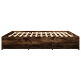 Bed Frame without Mattress Smoked Oak 200x200 cm Engineered Wood 3295629