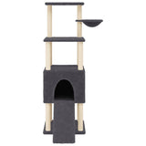 Cat Tree with Sisal Scratching Posts Dark Grey 153 cm 172117