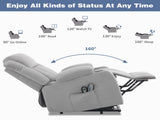 1pcs grey fabric electric elderly chair with 8-point massage belt heating 120kg indoor functional 17791799
